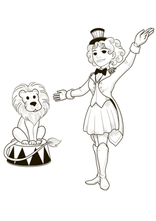 Cirque dresseuse - Coloriages cirque - Coloriages - 10doigts.fr